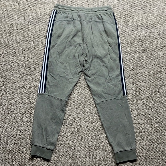 Adidas Olive Joggers with Stripes - Picture 2 of 5